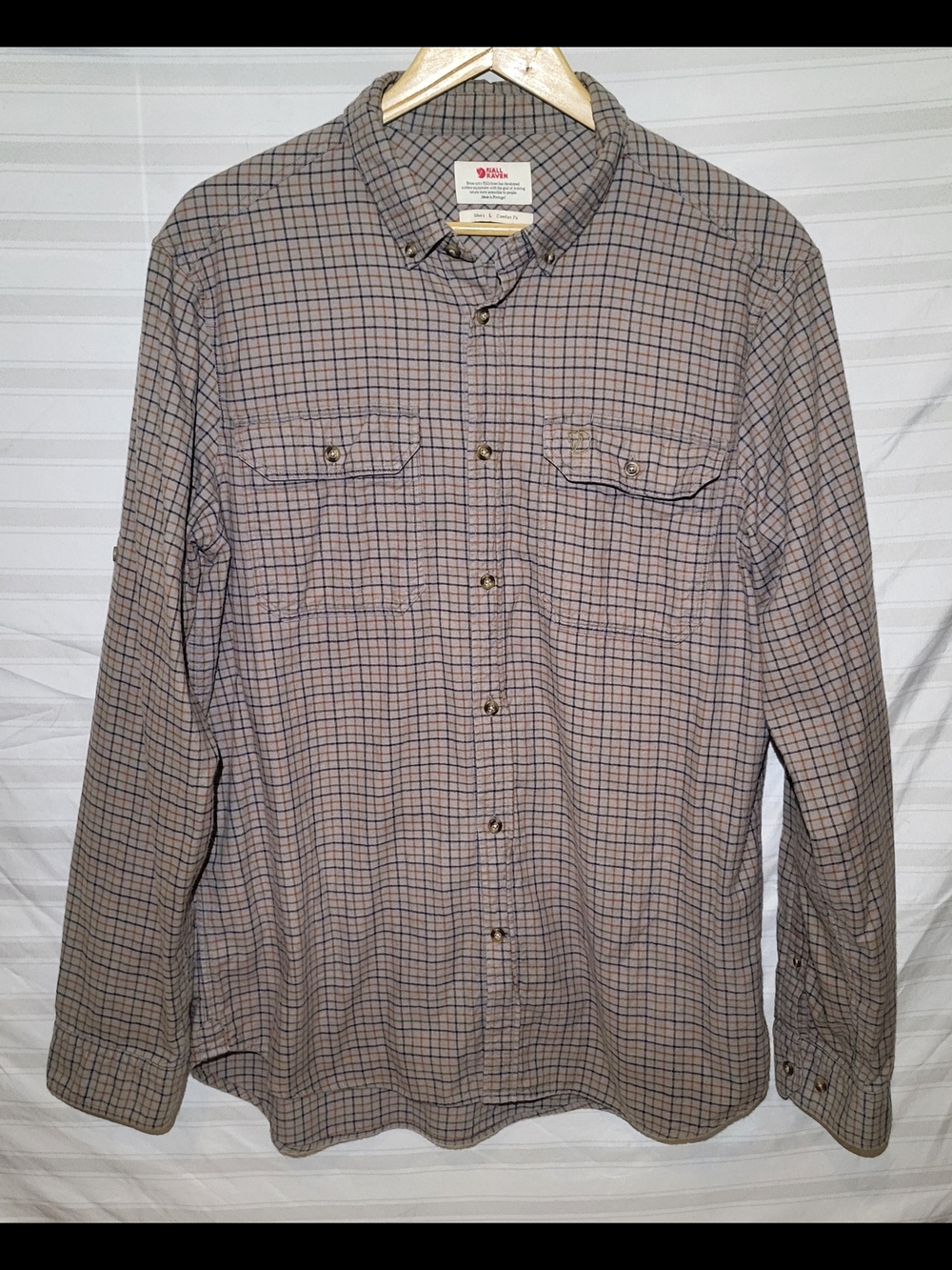 Fjallraven Men's Gray Plaid Button-Down Shirt - Picture 3 of 7